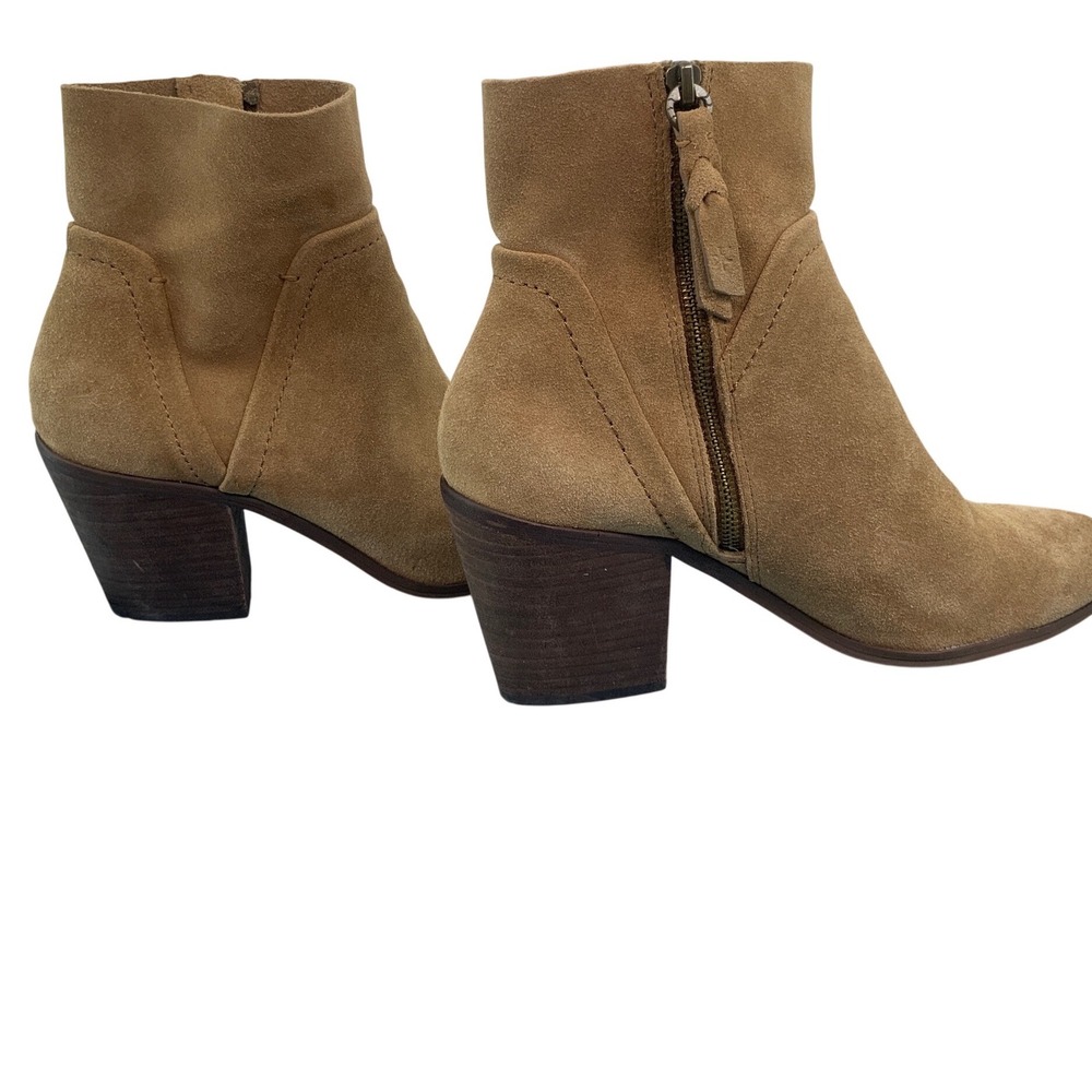 Splendid Womens Tan Suede Western Ankle Boots Pointed Toe Tassel Zip Size 10 - Picture 4 of 6